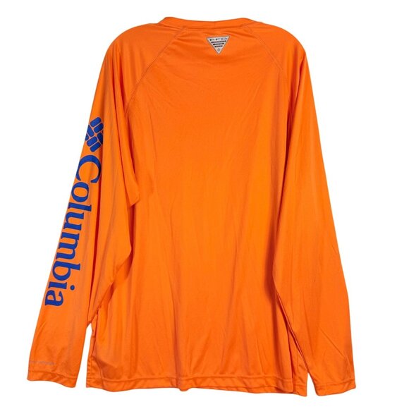 Columbia PFG Terminal Tackle Shirt Mens L Orange Long Sleeve Moisture Wicking - Picture 2 of 16